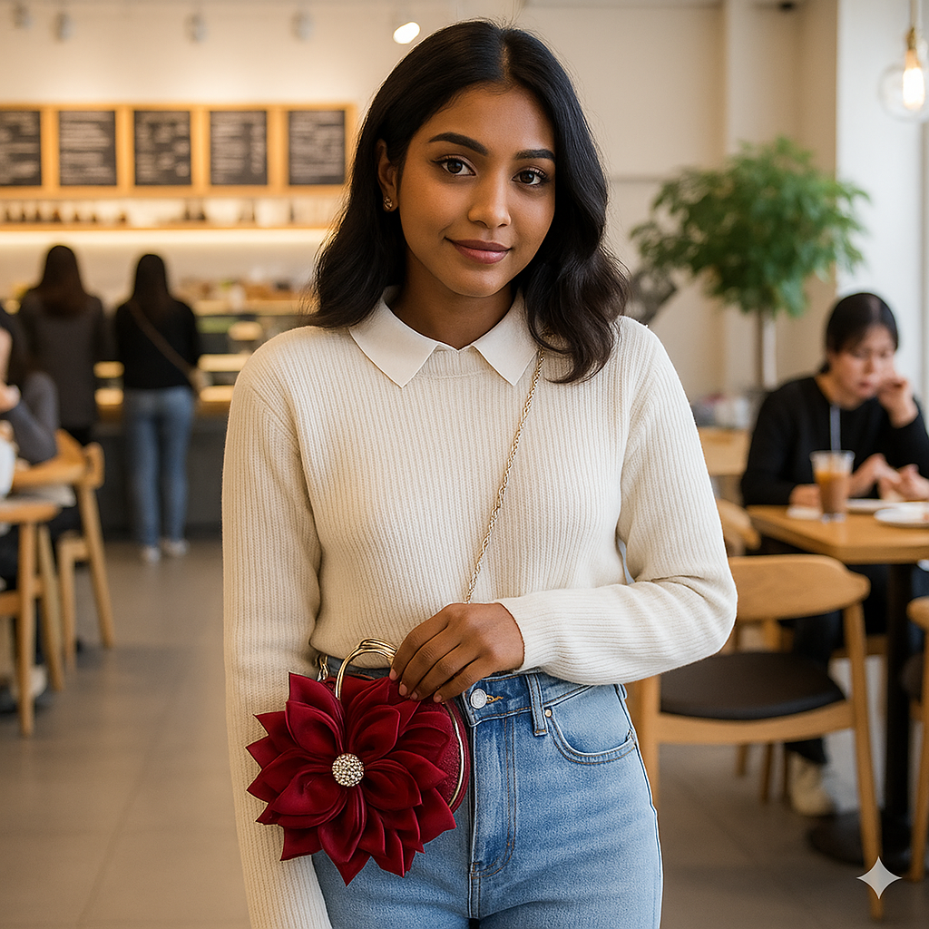 Jasmine Petal Mehroon Clutch