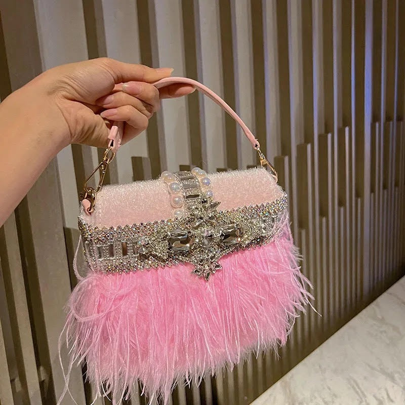 Premium Pink Furry bag