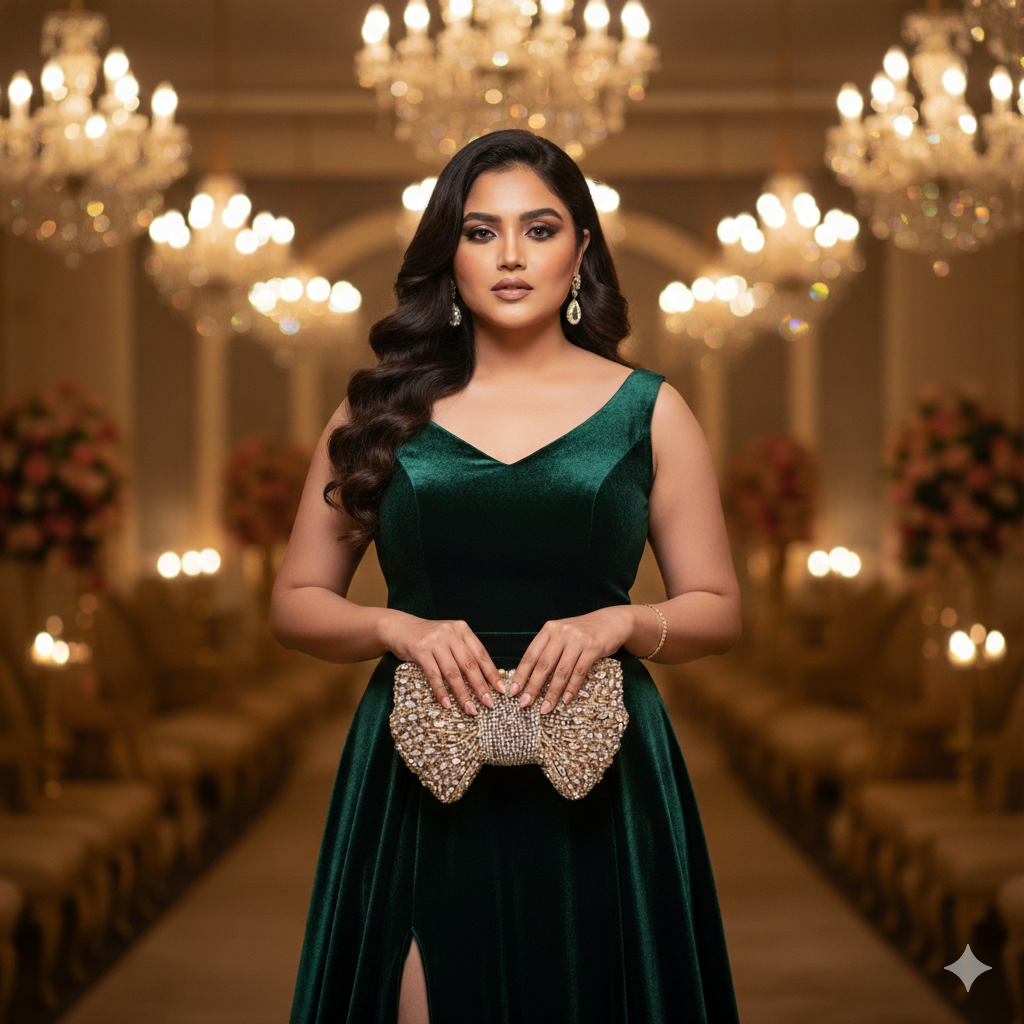 Radiant Gold Bow Clutch