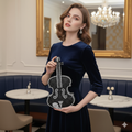 Shiny Crystal Black Violin Clutch