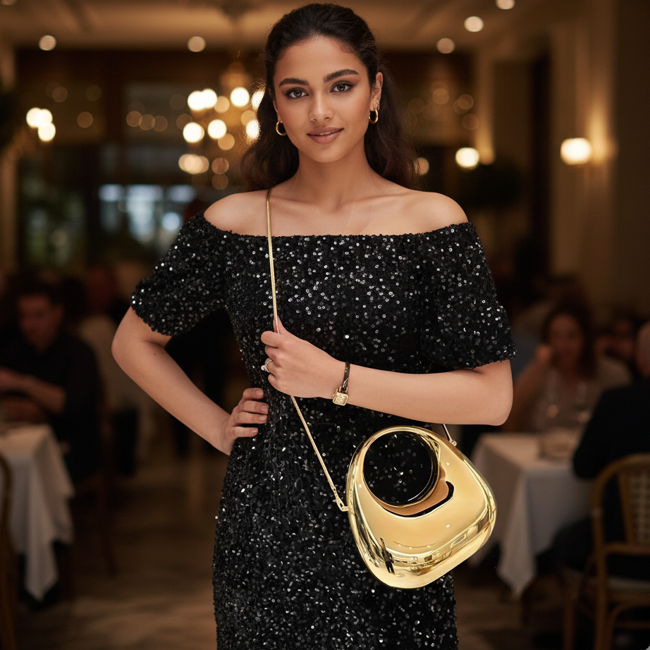 Mini Bliss Acrylic Golden Clutch