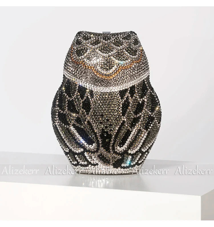 Timeless Black Owl Clutch