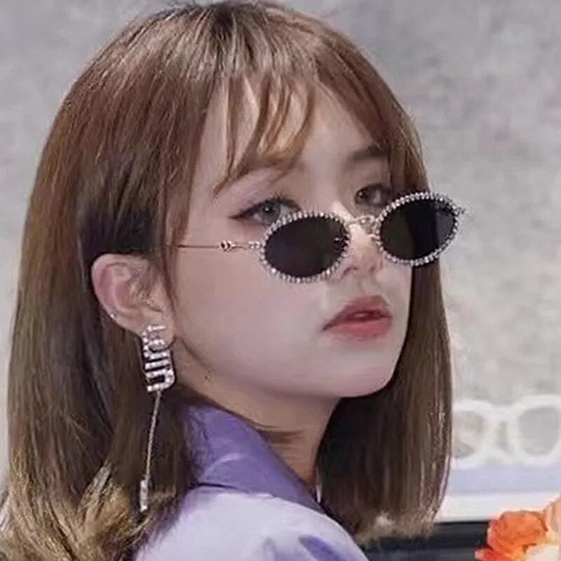 Oval Rhinestone Sunglasses
