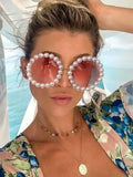 Exclusive Round Pearl sunglasses