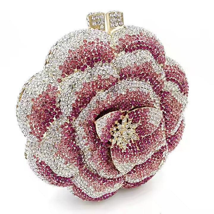 rose crystal clutch for women