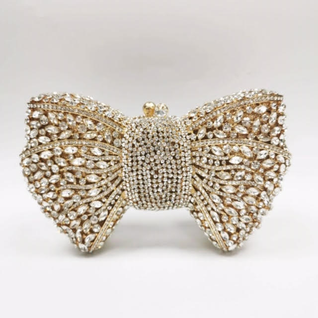 Radiant Gold Bow Clutch